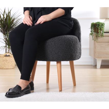 Пуф MIKI, діаметр 46 см, темно-сірий