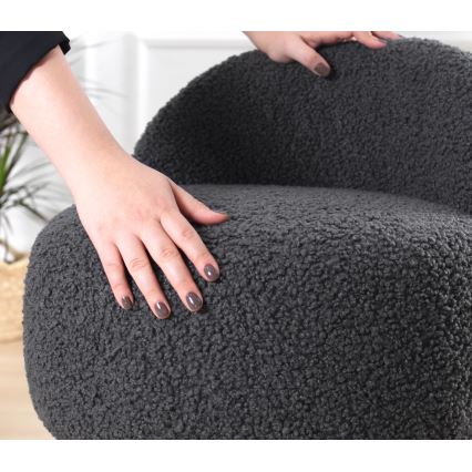 Пуф MIKI, діаметр 46 см, темно-сірий