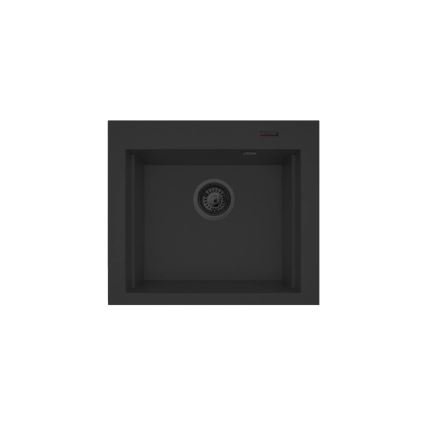 Pyramis 070169001_2 - Кухонная раковина с разделочной доской SIROS 57x51,5 см + смеситель для мойки гранит/черный