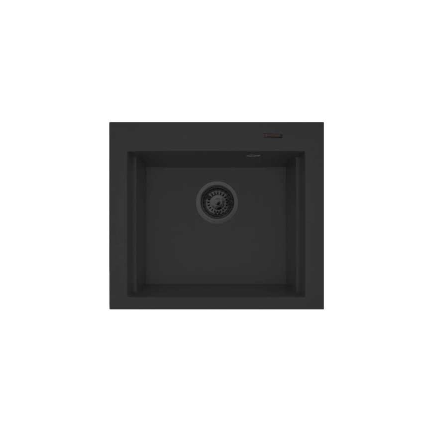 Pyramis 070169001_2 - Кухонная раковина с разделочной доской SIROS 57x51,5 см + смеситель для мойки гранит/черный