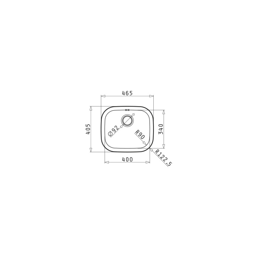 Pyramis 100080101 - Кухонная раковина KIBA SQUARE 46,5x40,5 см