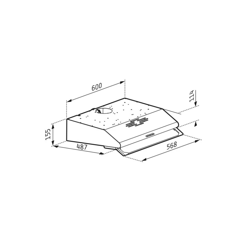 Pyramis 65029502 - Кухонна витяжка з двома двигунами STANDARD 60 см нержавіюча сталь