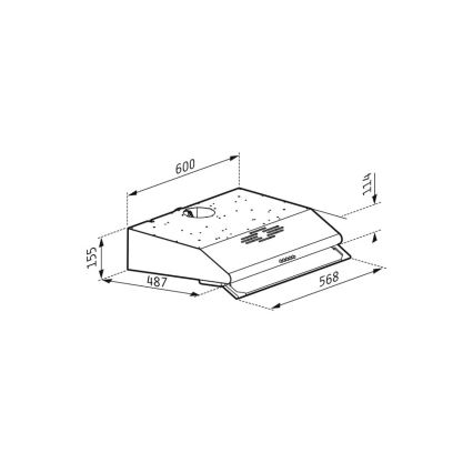 Pyramis 65029502 - Кухонна витяжка з двома двигунами STANDARD 60 см нержавіюча сталь