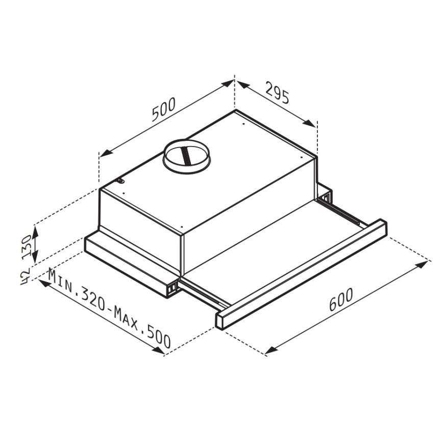 Pyramis 65040001 - Кухонна витяжка SLIDING NT 60 см білий