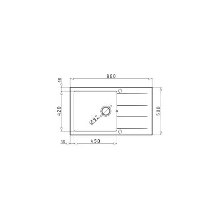 Pyramis 70070611 - Кухонная раковина ATHLOS 86x50 см гранит/белый