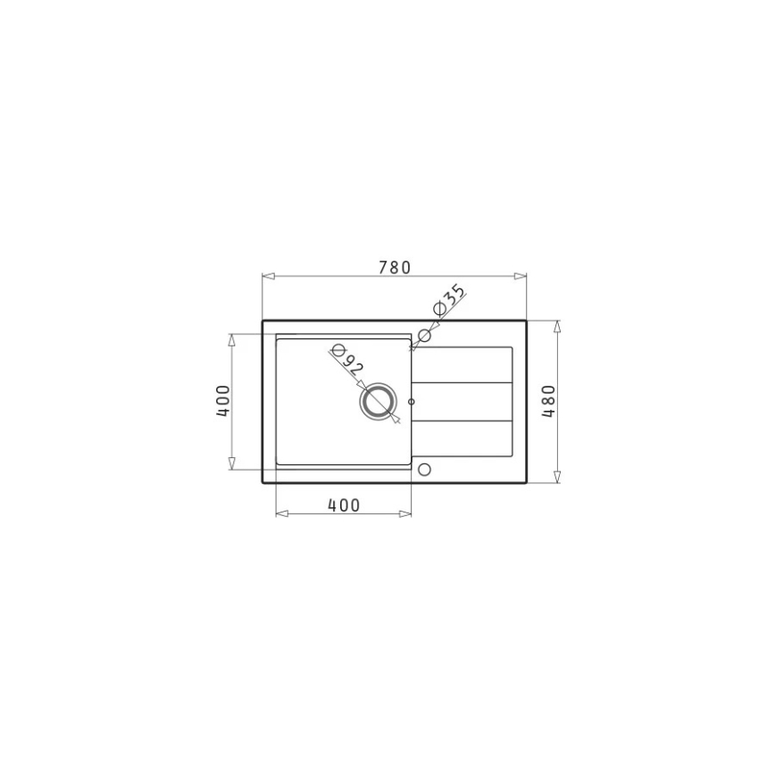 Pyramis 70083801 - Кухонна мийка SPARTA PLUS LUX 78x48 см, гранітна, сірого кольору
