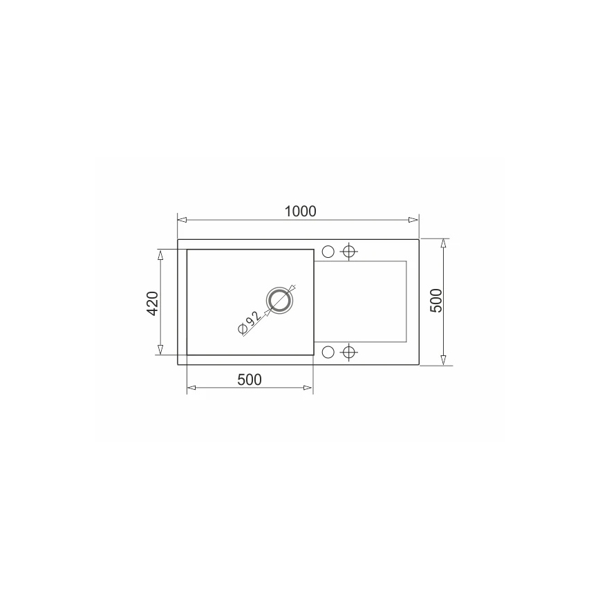 Pyramis 70089601 - Кухонна мийка MIDO 100x50 см граніт/чорний