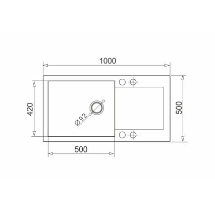 Pyramis 70089601 - Кухонна мийка MIDO 100x50 см граніт/чорний