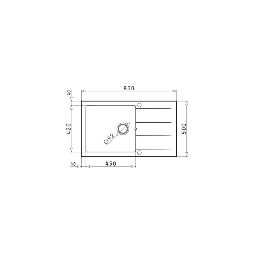 Pyramis 70107111 - Кухонная раковина ATHLOS 86x50 см гранит/черный