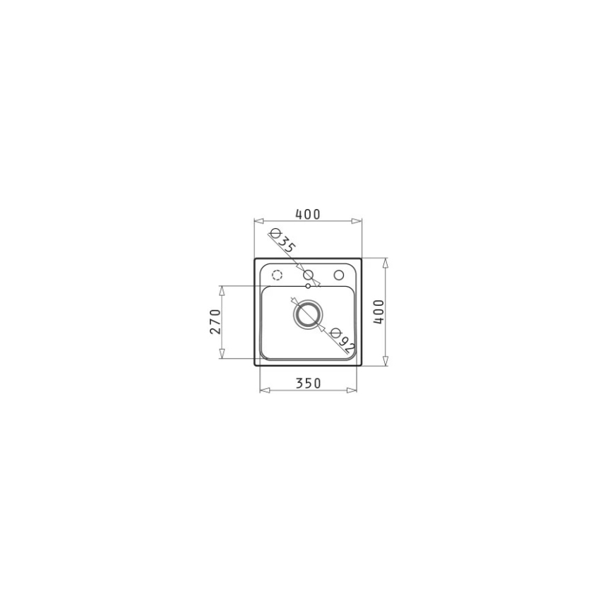 Pyramis 70168201 - Кухонна мийка CAMEA MINI 40x40 см граніт/чорний