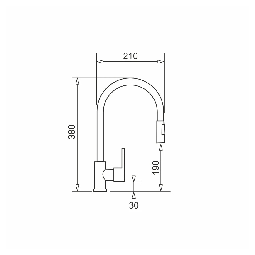 Pyramis 90941338 - Смеситель для мойки с выдвижным душем IDEA матовый черный