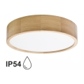 Потолочный светильник для ванной комнаты CLEO 3xE27/24W/230V IP54 диаметр 37,5 см дуб