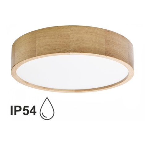 Потолочный светильник для ванной комнаты CLEO 3xE27/24W/230V IP54 диаметр 37,5 см дуб