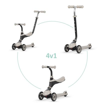 QPlay - Детский самокат 4 в 1 SEMA бежевый