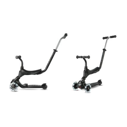 QPlay - детский самокат SEMA PRO 5 в 1 с LED-колёсами, чёрный