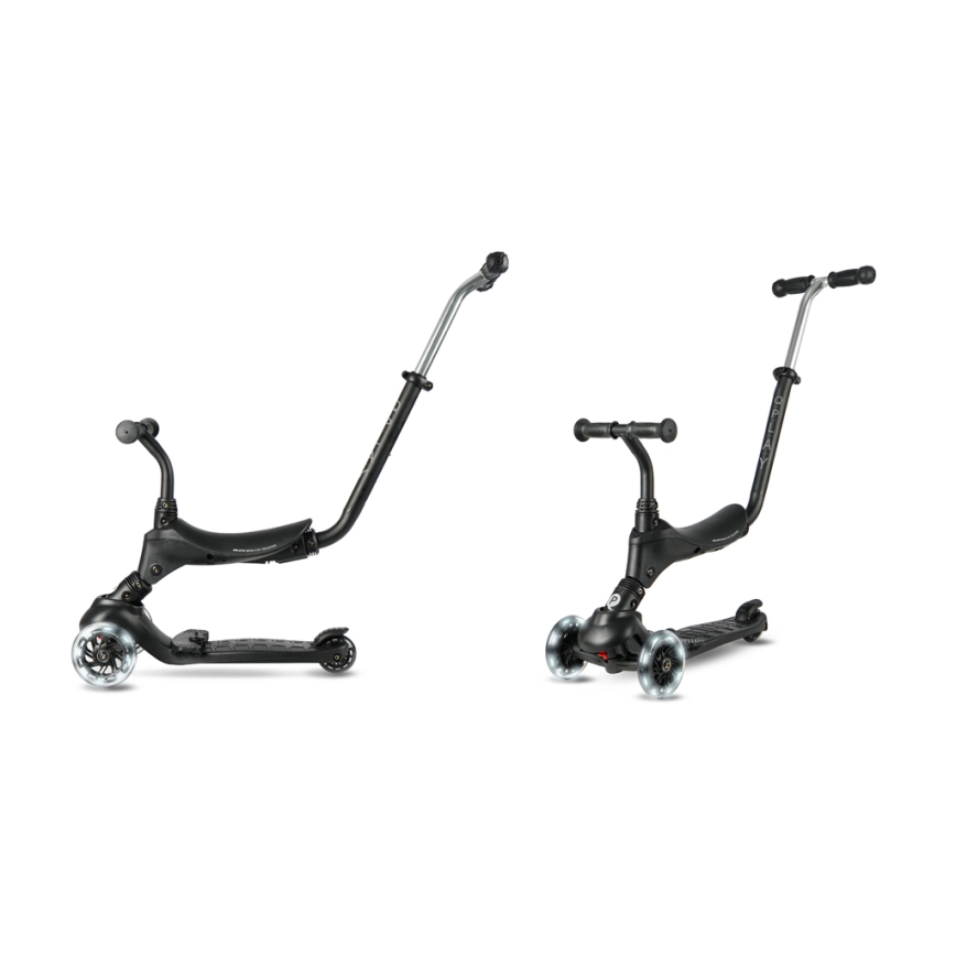 QPlay - детский самокат SEMA PRO 5 в 1 с LED-колёсами, чёрный