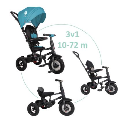 QPlay - Детский трехколесный велосипед 3в1 RITO AIR бирюзовый
