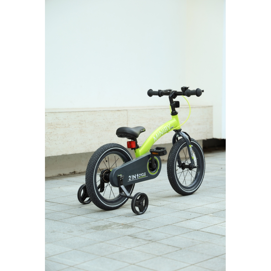 QPlay - Детский велосипед 14" MINIBY 3в1 зеленый
