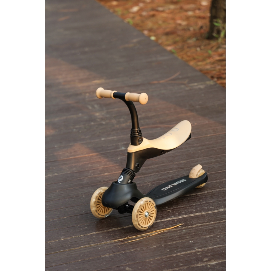 QPlay - Дитячий самокат 5в1 SEMA бежевий