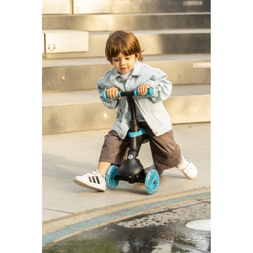 QPlay - Дитячий самокат з LED-колесами 5 в 1 SEMA EVO синій