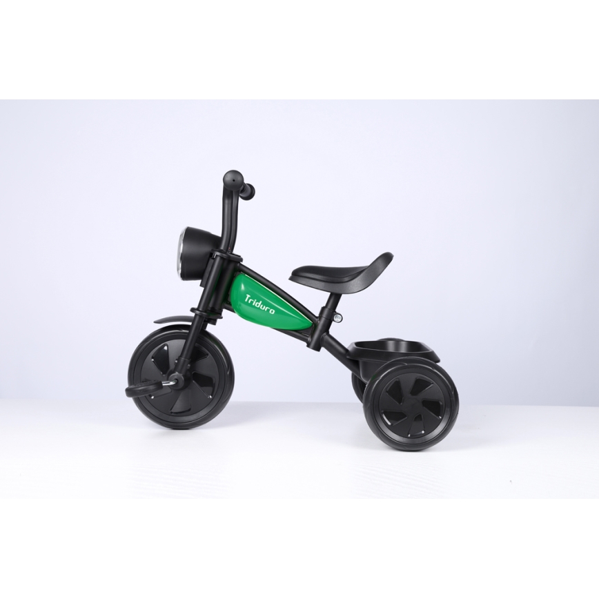 QPlay - Дитячий триколісний велосипед TRIDURO чорний/зелений