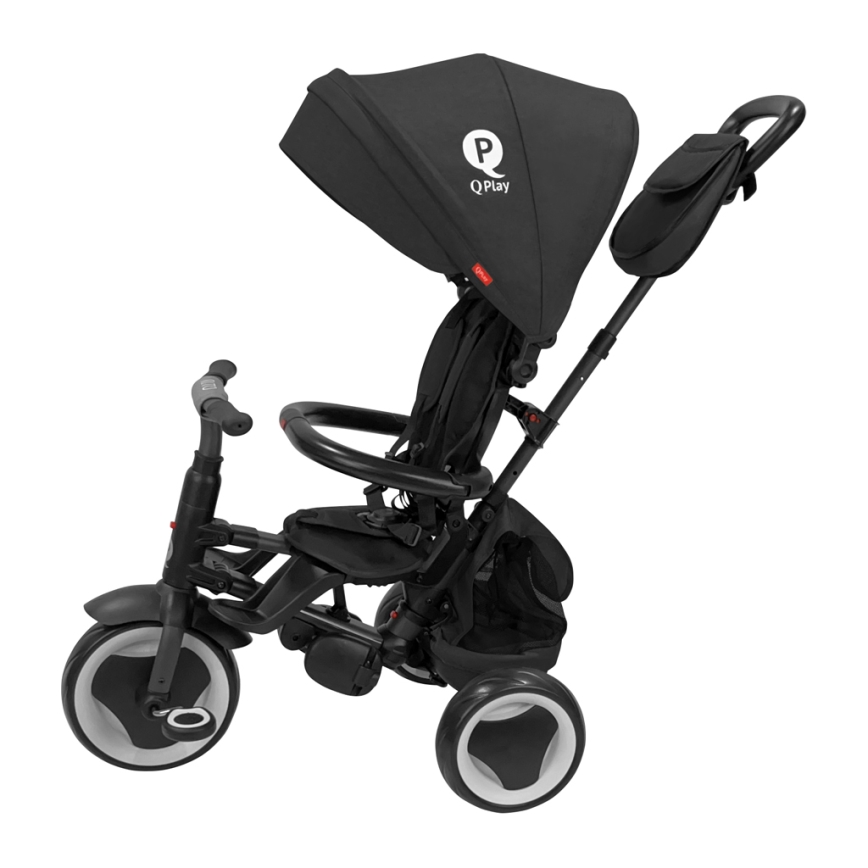 QPlay - Дитячий триколісний велосипед 3 в 1 RITO EVA PLUS чорний