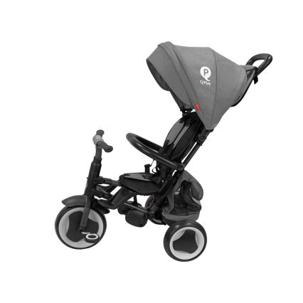 QPlay - Дитячий триколісний велосипед 3 в 1 RITO EVA PLUS сірий
