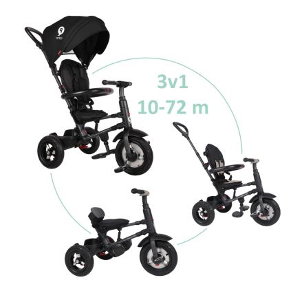 QPlay - Дитячий триколісний велосипед 3в1 RITO AIR чорний