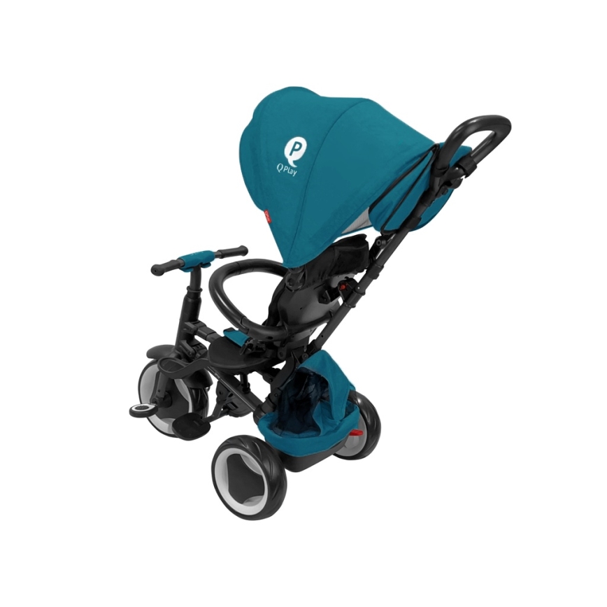 QPlay - Дитячий триколісний велосипед 3в1 RITO EVA PLUS бірюзовий