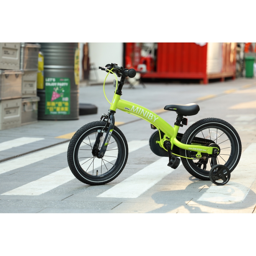QPlay - Дитячий велосипед 14" MINIBY 3в1 зелений