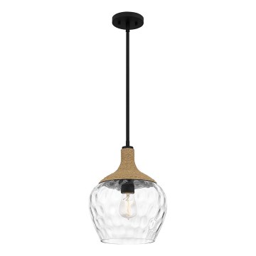 Quoizel - Люстра на штанге ROYER 1xE27/60W/230V диаметр 30,2 см прозрачный/черный/бежевый