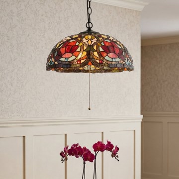 Quoizel - Подвесная люстра на цепи Tiffany LARISSA 3xE27/60W/230V, диаметр 38,5 см