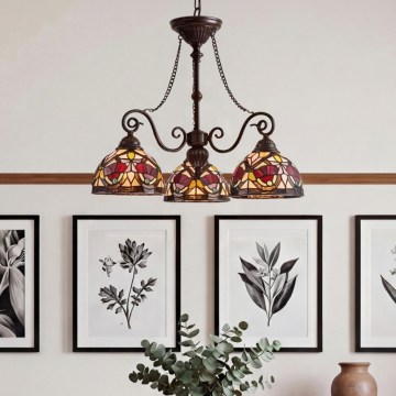 Quoizel - Подвесная люстра на цепи Tiffany LARISSA 3xE27/60W/230V диаметр 63,6 см