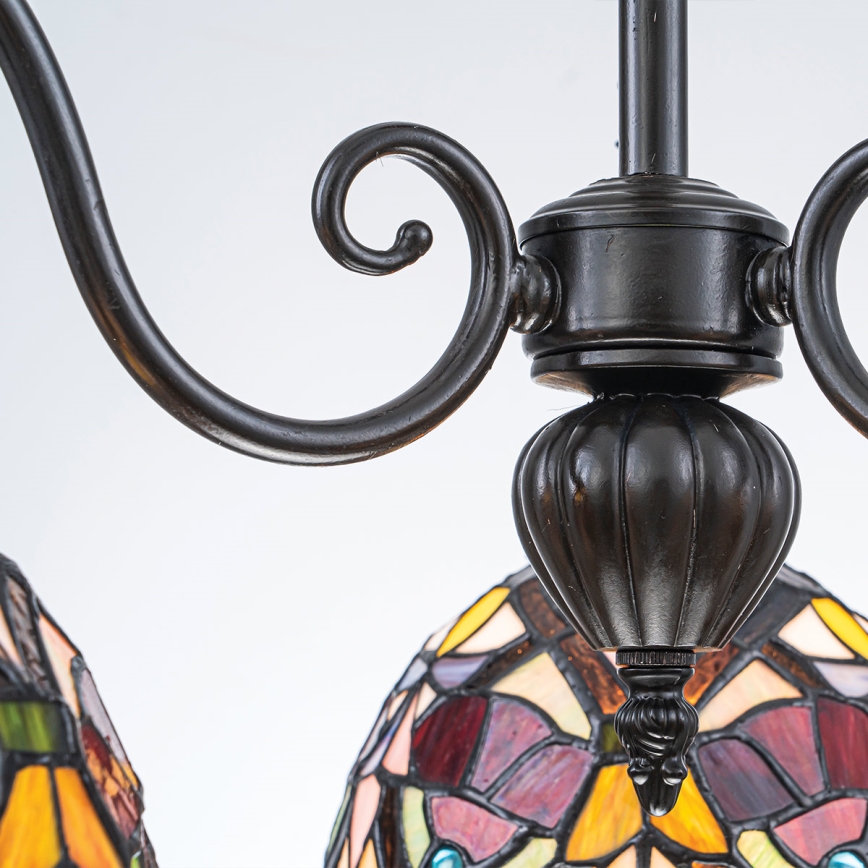 Quoizel - Підвісна люстра на ланцюзі Tiffany LARISSA, 3×E27/60W/230V, діаметр 63,6 см