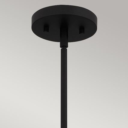 Quoizel - Люстра на штанзі ROYER 1xE27/60W/230V діаметр 30,2 cm прозорий/чорний/бежевий
