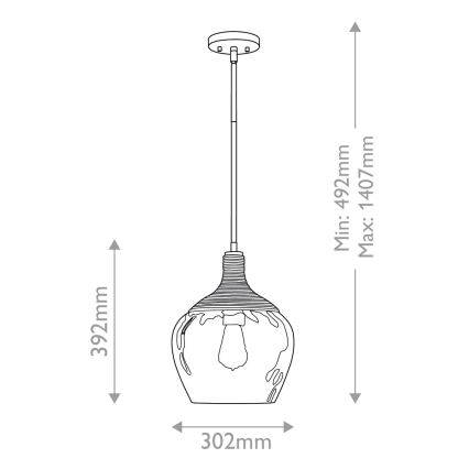 Quoizel - Люстра на штанзі ROYER 1xE27/60W/230V діаметр 30,2 cm прозорий/чорний/бежевий