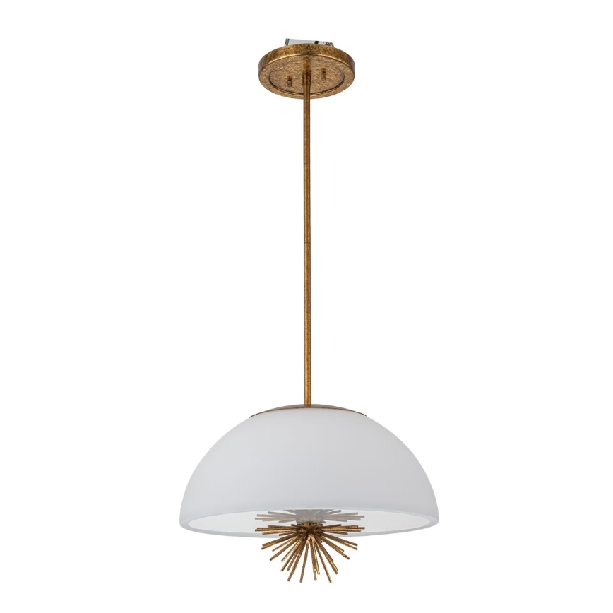 Quoizel - Люстра на штанзі STARING 3xE14/40W/230V діаметр 45,7 cm зл./патина/білий