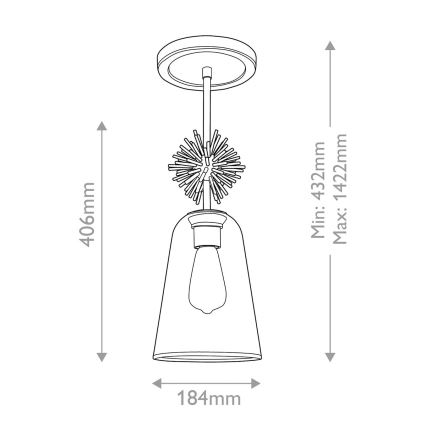 Quoizel - Люстра на штанге STARING 1xE27/40W/230V диаметр 18,4 см золотистый/патина/прозрачный