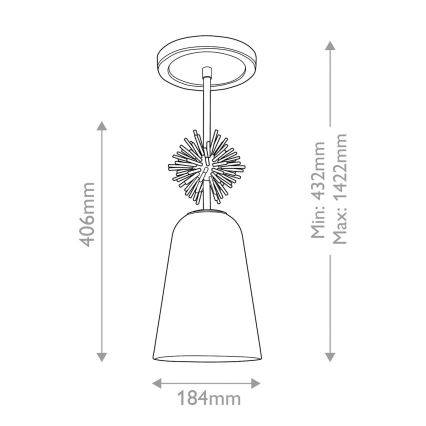 Quoizel - Люстра на штанзі STARING 1xE27/40W/230V діаметр 18,4 cm зл./патина/білий