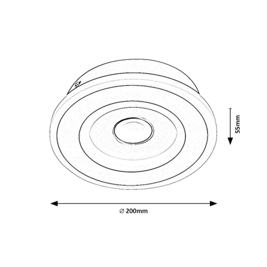Rabalux - LED стельовий світильник, 20 Вт, 230 В, 3000/4000/6000 К, діаметр 20 см
