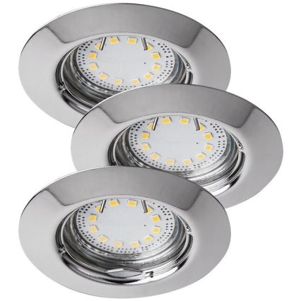 Rabalux - НАБІР 3xLED Вбудований стельовий світильник для ванної 3xGU10/3W/230V IP44