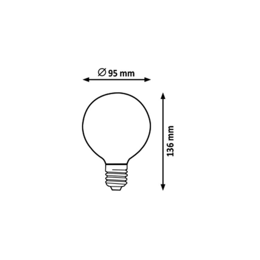 Rabalux - Светодиодная лампочка G95 E27/7,2W/230V 2700K