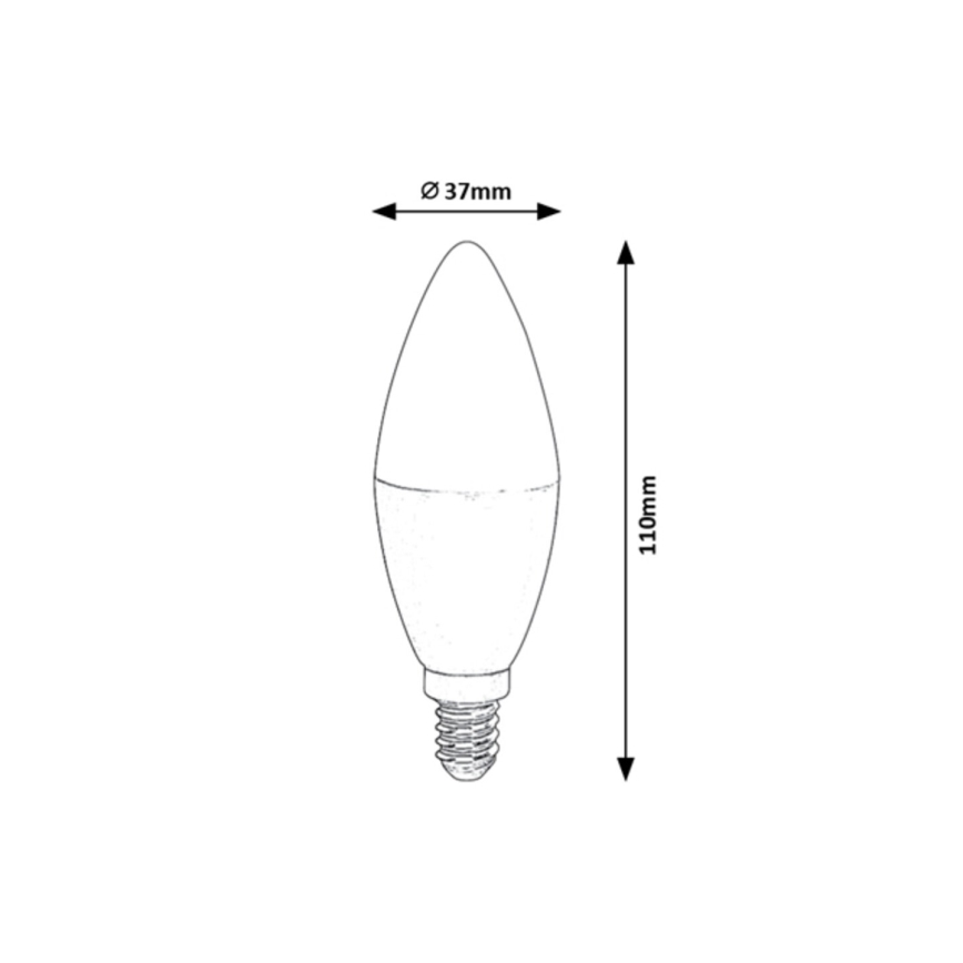 Rabalux - Светодиодная RGB-лампочка с регулированием яркости C37 E14/5W/230V Wi-Fi 3000-6500K