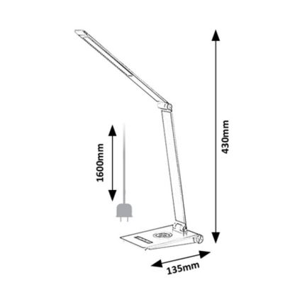 Rabalux - Настільна LED лампа з регулюванням яскравості LED/13W/230V 2800-5000K