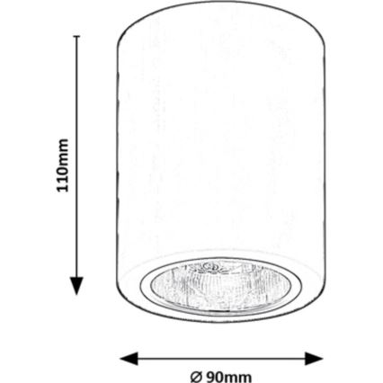 Rabalux - Точковий світильник 1xE27/25W/230V чорний