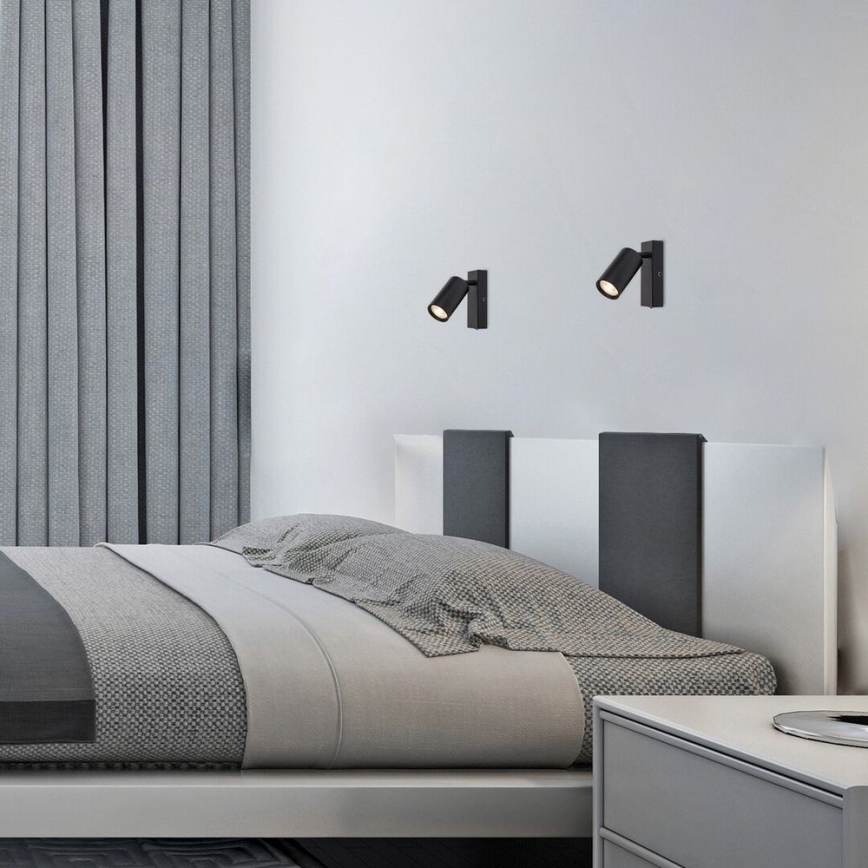 Rabalux - Настінний точковий світильник 1xGU10/25W/230V чорний