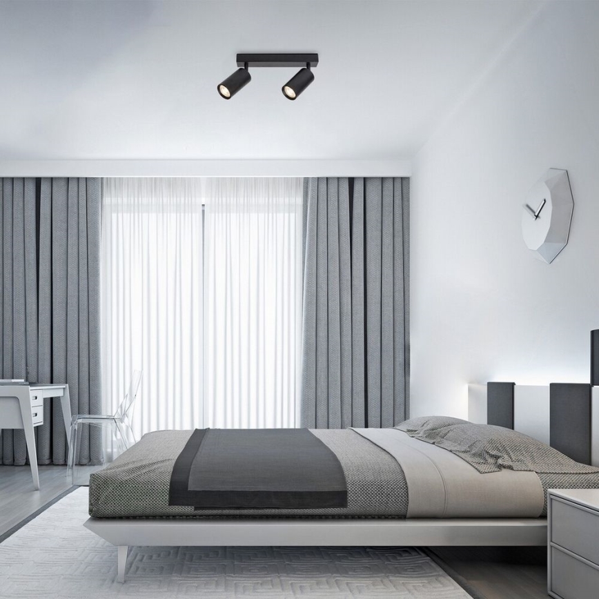 Rabalux - Потолочний точковий світильник 2xGU10/25W/230V чорний