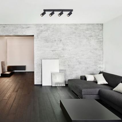 Rabalux - Потолочний точковий світильник 4xGU10/25W/230V чорний