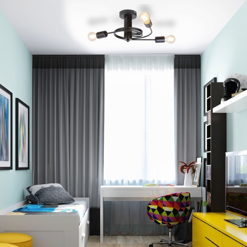 Rabalux 2096 - Припотолочная люстра CARLY 5XE27/15W/230V черная 