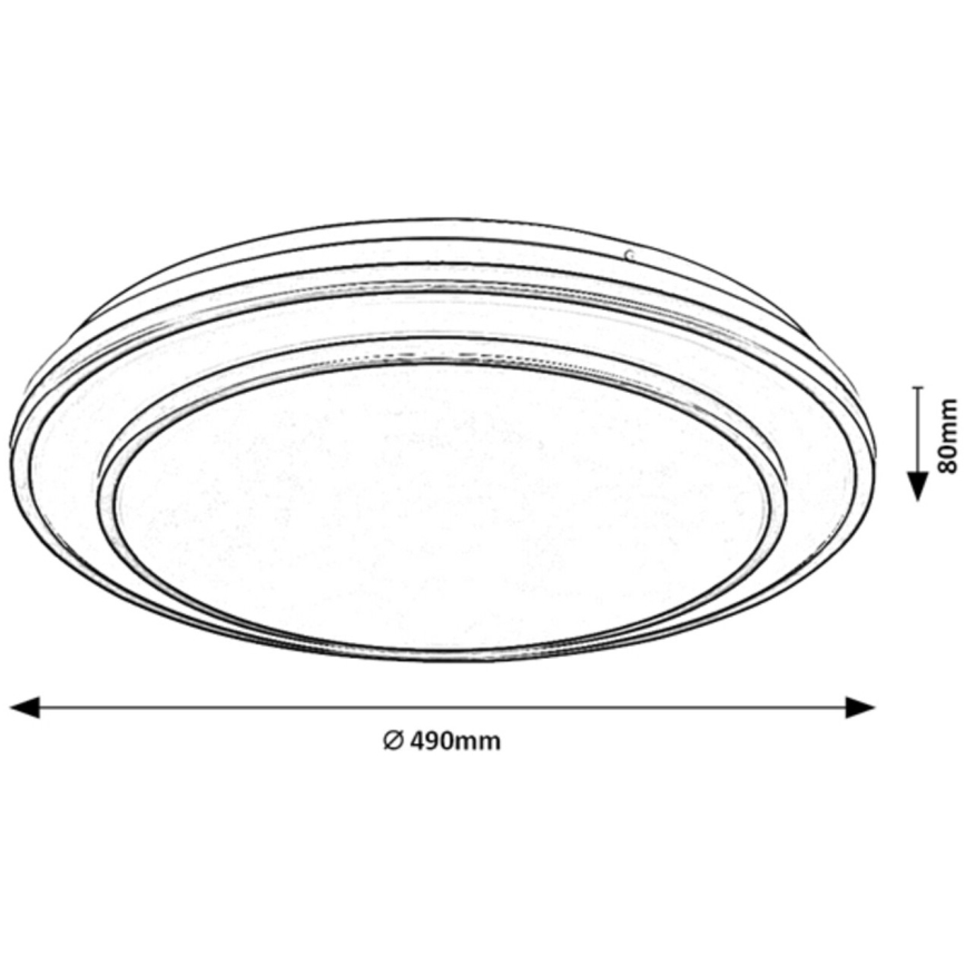 Rabalux - димуваний стельовий світильник LED/40W/230V 3000-6500K чорний діаметр 49 см + пульт дистанційного керування
